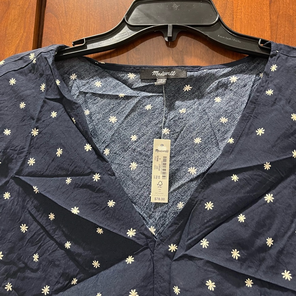 Madewell Navy Floral Women's Top